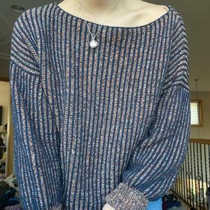 knit wide neck multicolor sweater